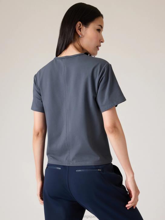 Athleta femmes tee-shirt essentiel JRTZ446 vêtements bleu granit