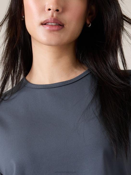 Athleta femmes tee-shirt essentiel JRTZ446 vêtements bleu granit