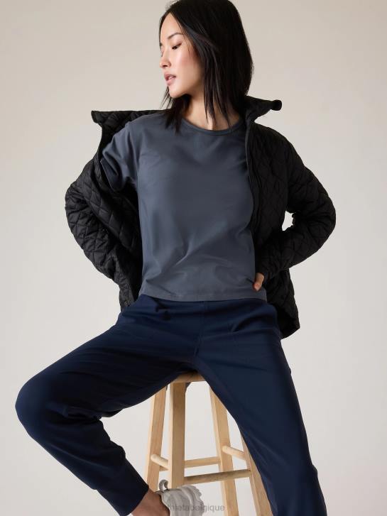 Athleta femmes tee-shirt essentiel JRTZ446 vêtements bleu granit