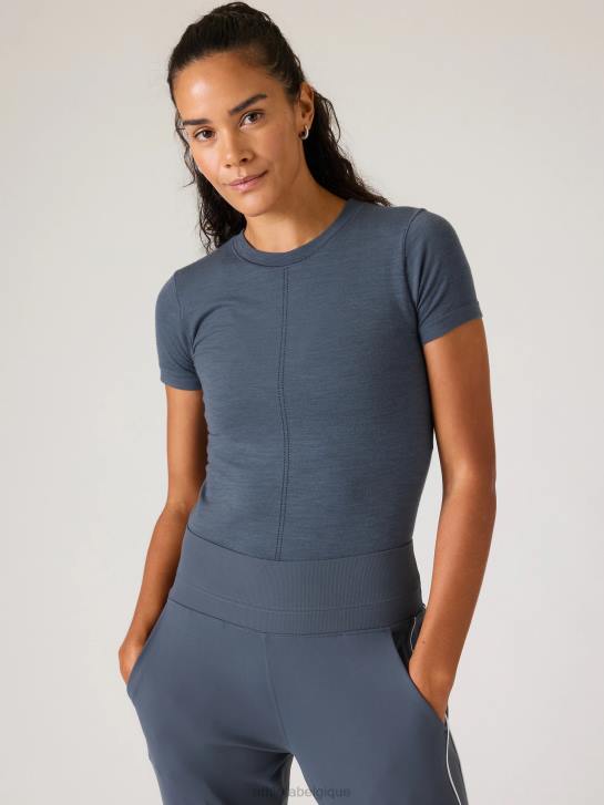 Athleta femmes tee-shirt sans couture ascension JRTZ254 vêtements bleu granit