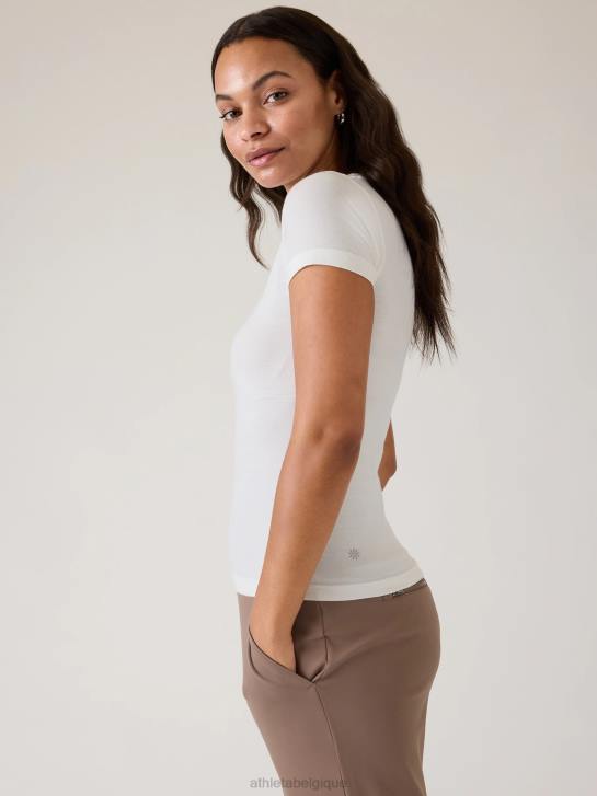 Athleta femmes tee-shirt sans couture ascension JRTZ324 vêtements blanc brillant