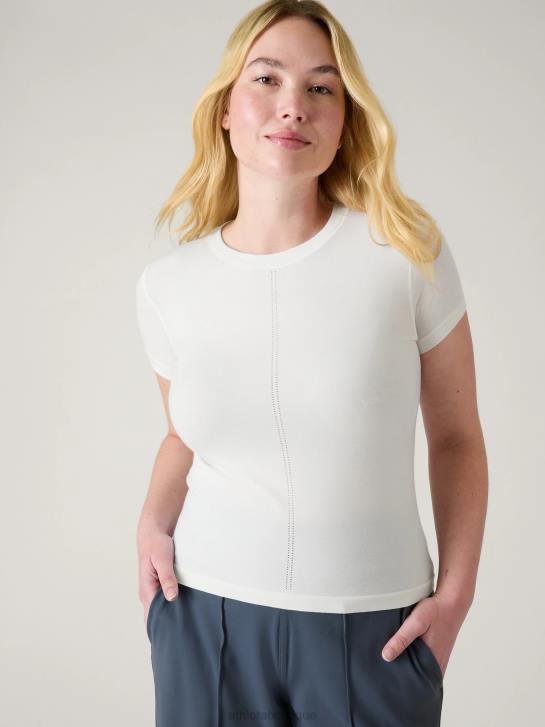 Athleta femmes tee-shirt sans couture ascension JRTZ324 vêtements blanc brillant