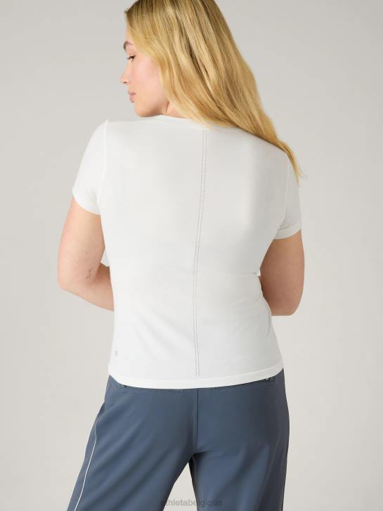 Athleta femmes tee-shirt sans couture ascension JRTZ324 vêtements blanc brillant
