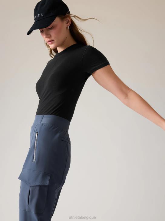 Athleta femmes tee-shirt sans couture ascension JRTZ463 vêtements noir