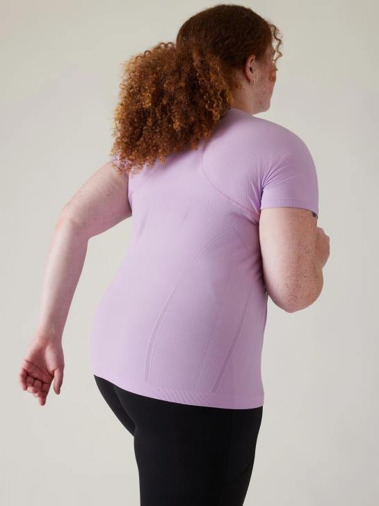 Athleta femmes tee-shirt sans couture élan JRTZ195 vêtements bégonia