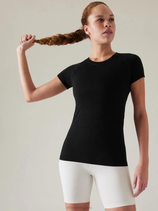 Athleta femmes tee-shirt sans couture élan JRTZ286 vêtements noir