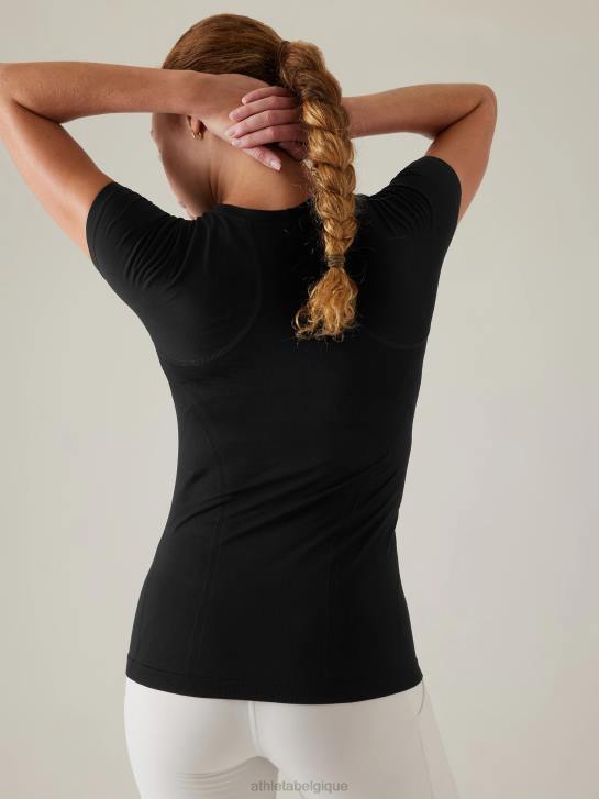 Athleta femmes tee-shirt sans couture élan JRTZ286 vêtements noir