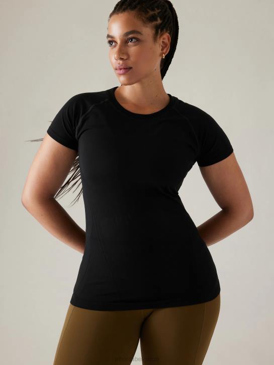 Athleta femmes tee-shirt sans couture élan JRTZ286 vêtements noir