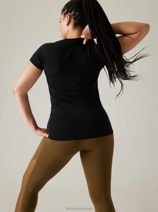 Athleta femmes tee-shirt sans couture élan JRTZ286 vêtements noir