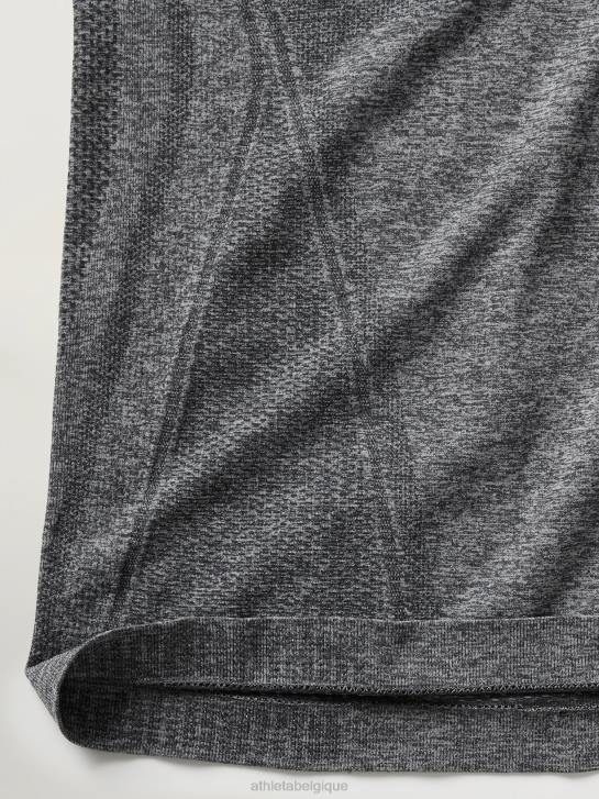 Athleta femmes tee-shirt sans couture élan JRTZ420 vêtements gris anthracite chiné