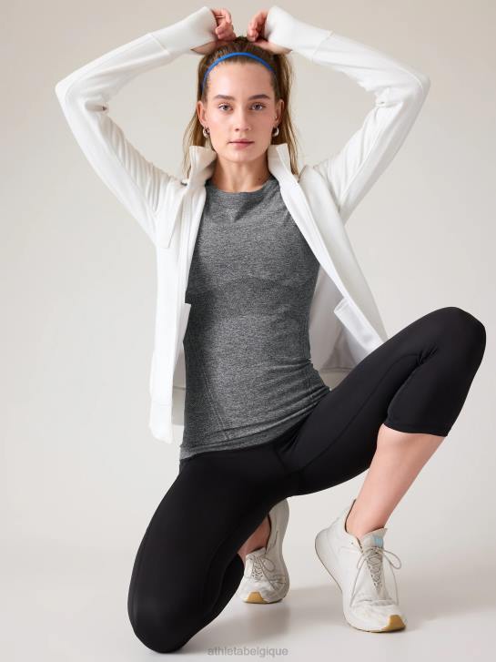 Athleta femmes tee-shirt sans couture élan JRTZ420 vêtements gris anthracite chiné