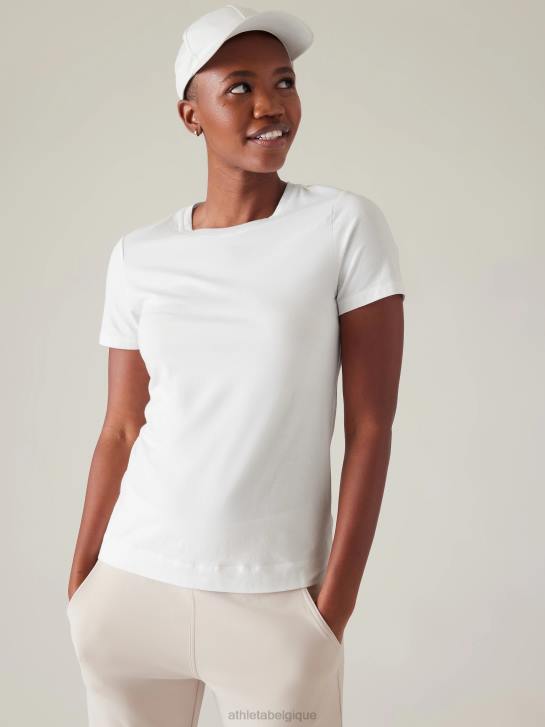 Athleta femmes tee sortant JRTZ393 vêtements blanc brillant