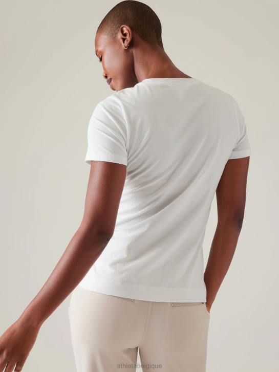 Athleta femmes tee sortant JRTZ393 vêtements blanc brillant