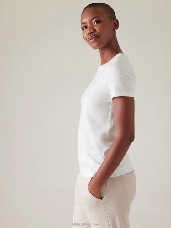 Athleta femmes tee sortant JRTZ393 vêtements blanc brillant