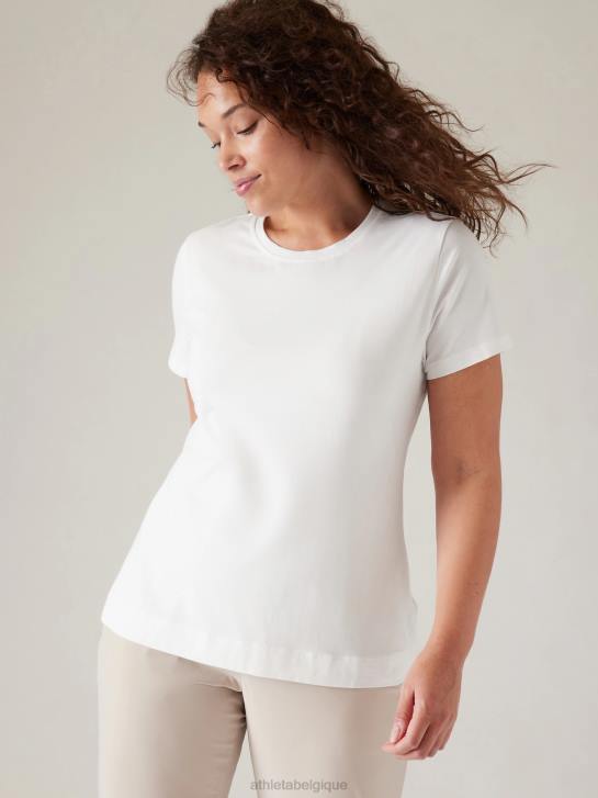 Athleta femmes tee sortant JRTZ393 vêtements blanc brillant