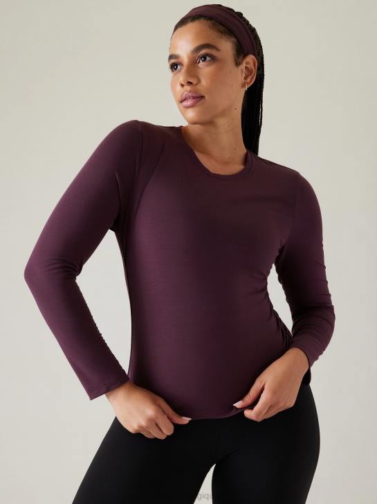 Athleta femmes ceinturez facilement le haut JRTZ314 vêtements cabernet épicé