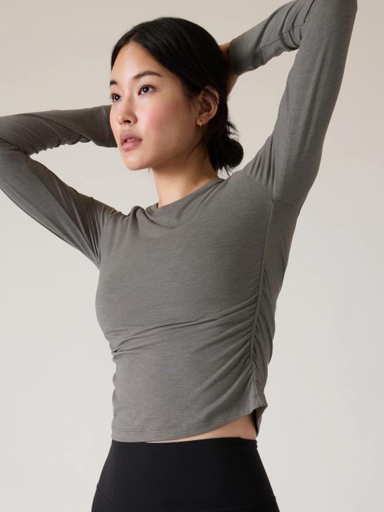 Athleta femmes ceinturez facilement le haut JRTZ491 vêtements gris moyen chiné