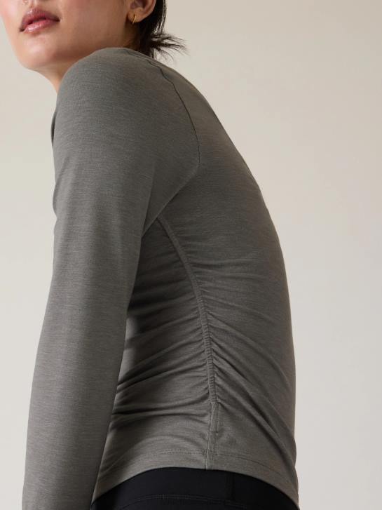 Athleta femmes ceinturez facilement le haut JRTZ491 vêtements gris moyen chiné
