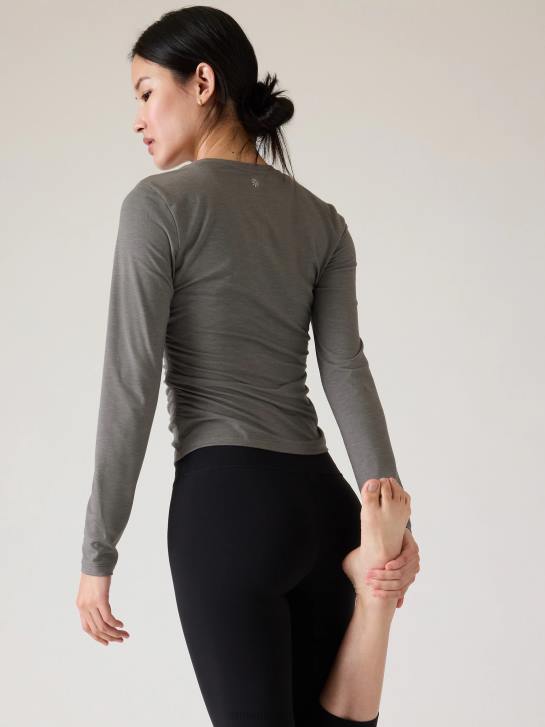 Athleta femmes ceinturez facilement le haut JRTZ491 vêtements gris moyen chiné