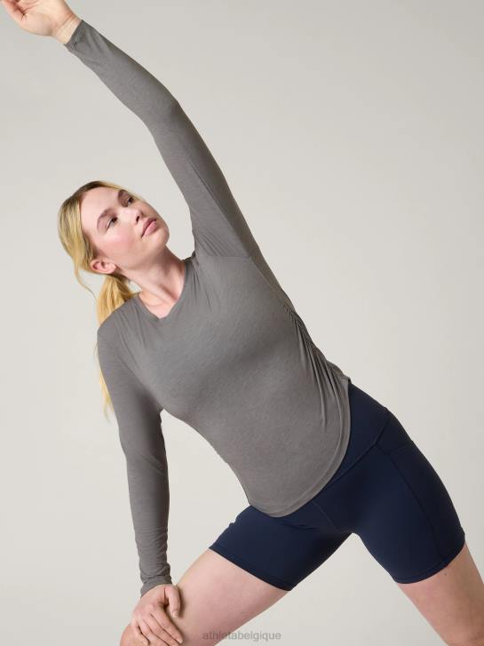 Athleta femmes ceinturez facilement le haut JRTZ491 vêtements gris moyen chiné