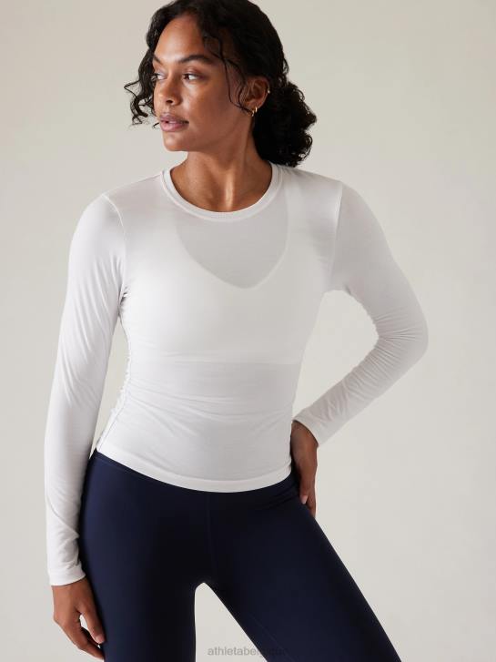 Athleta femmes ceinturez facilement le haut JRTZ497 vêtements blanc brillant