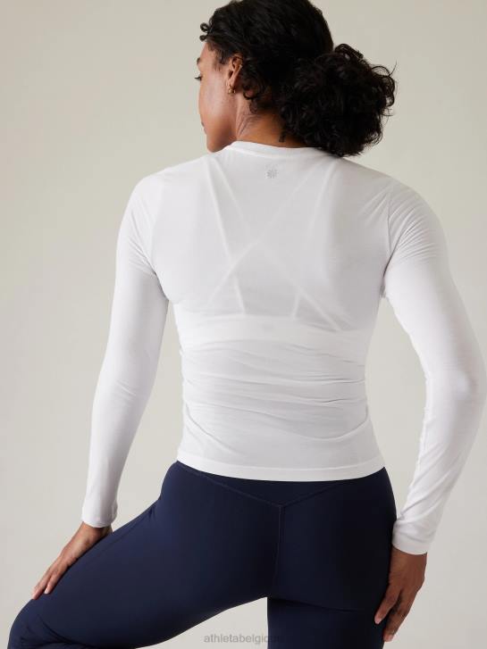 Athleta femmes ceinturez facilement le haut JRTZ497 vêtements blanc brillant