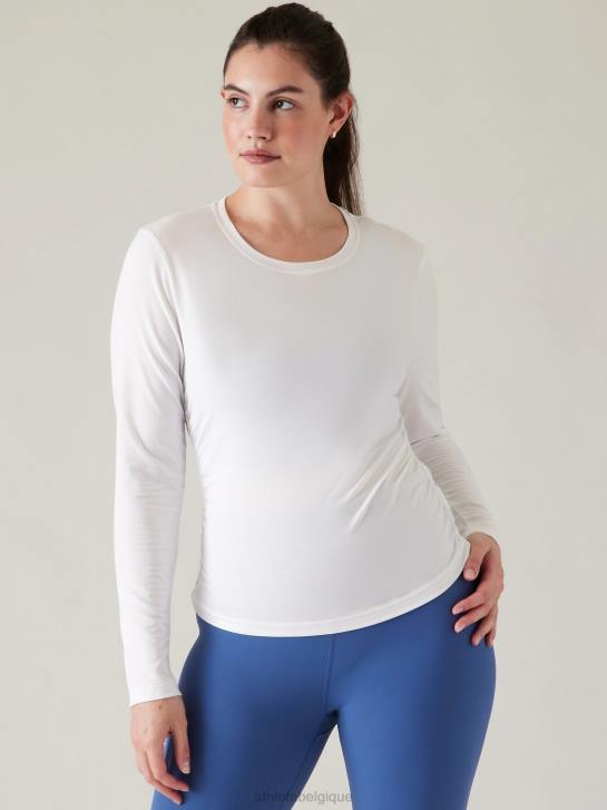 Athleta femmes ceinturez facilement le haut JRTZ497 vêtements blanc brillant