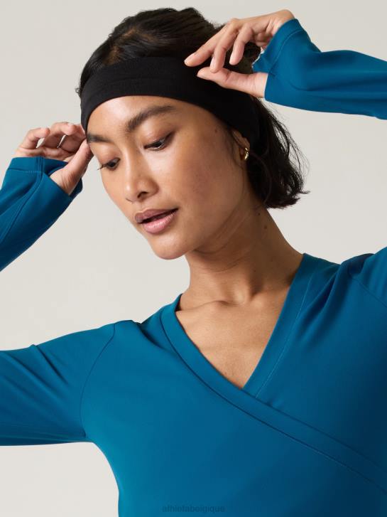 Athleta femmes haut cache-cœur transcend JRTZ541 vêtements bleu lapis foncé