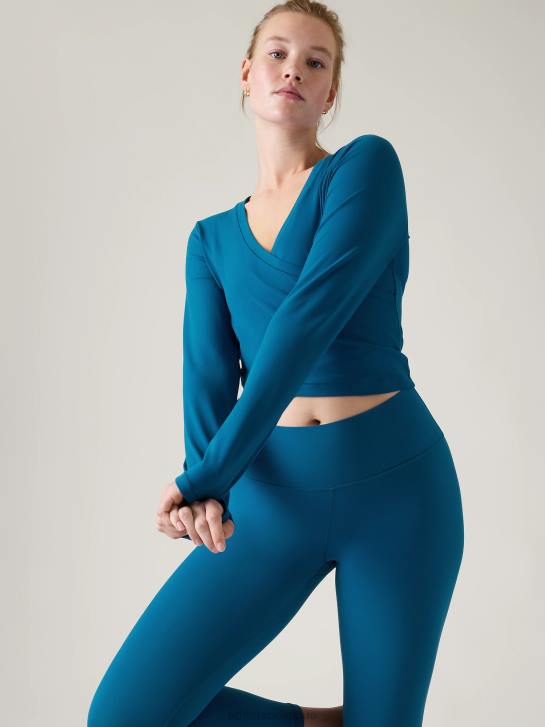 Athleta femmes haut cache-cœur transcend JRTZ541 vêtements bleu lapis foncé