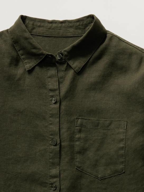 Athleta femmes haut en lin retraite JRTZ378 vêtements tremble, olive