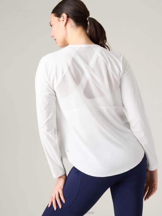 Athleta femmes haut en maille ultime JRTZ526 vêtements blanc brillant