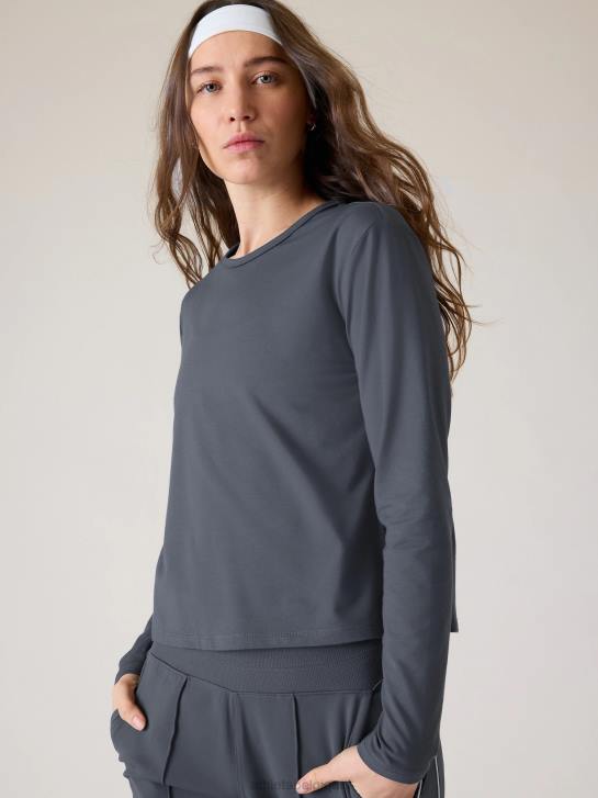 Athleta femmes haut essentiel JRTZ264 vêtements bleu granit