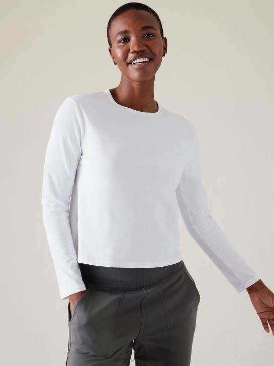 Athleta femmes haut essentiel JRTZ269 vêtements blanc brillant