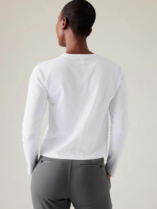 Athleta femmes haut essentiel JRTZ269 vêtements blanc brillant
