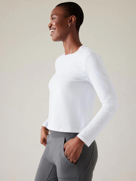 Athleta femmes haut essentiel JRTZ269 vêtements blanc brillant