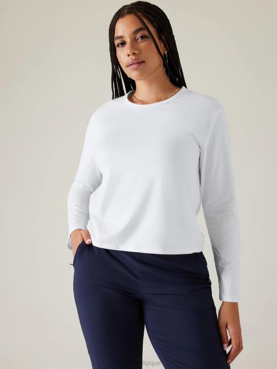 Athleta femmes haut essentiel JRTZ269 vêtements blanc brillant