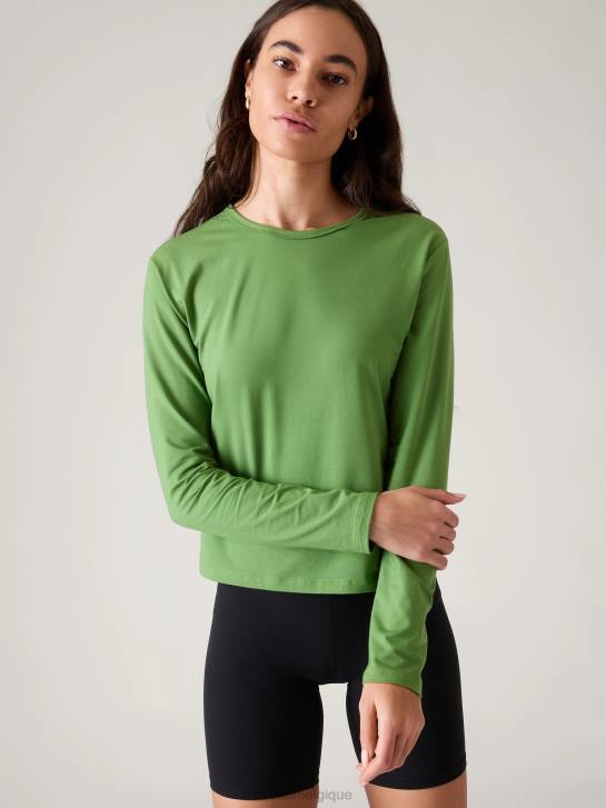 Athleta femmes haut essentiel JRTZ285 vêtements vert baja