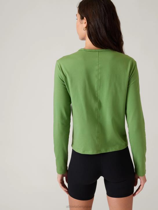 Athleta femmes haut essentiel JRTZ285 vêtements vert baja