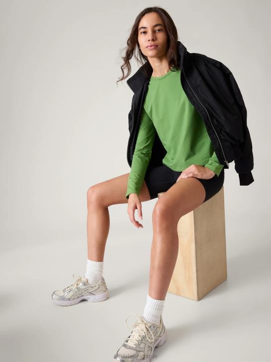 Athleta femmes haut essentiel JRTZ285 vêtements vert baja