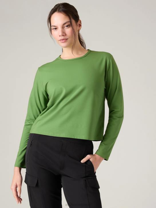 Athleta femmes haut essentiel JRTZ285 vêtements vert baja