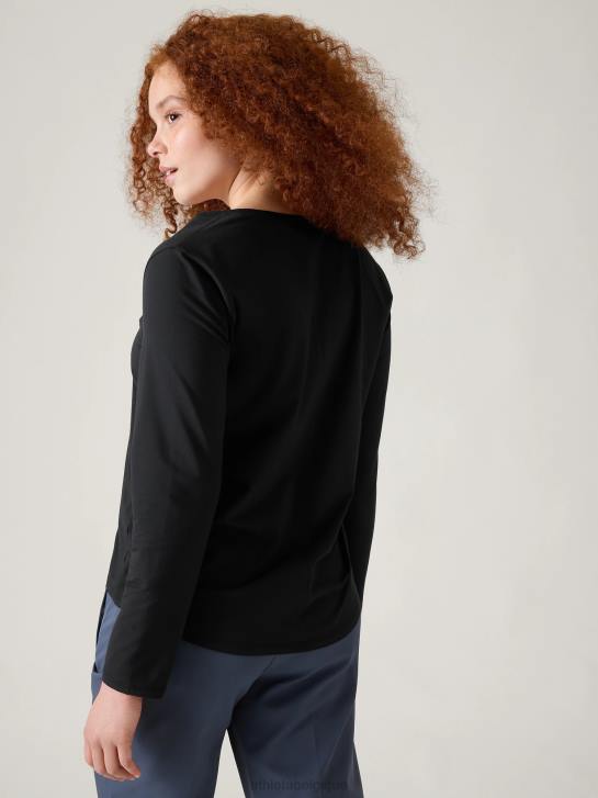 Athleta femmes haut essentiel à col en V JRTZ542 vêtements noir
