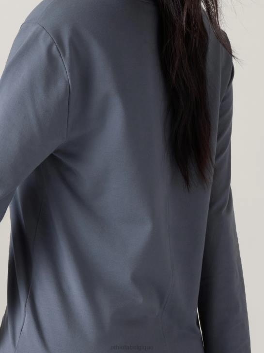 Athleta femmes haut essentiel à col en V JRTZ544 vêtements bleu granit