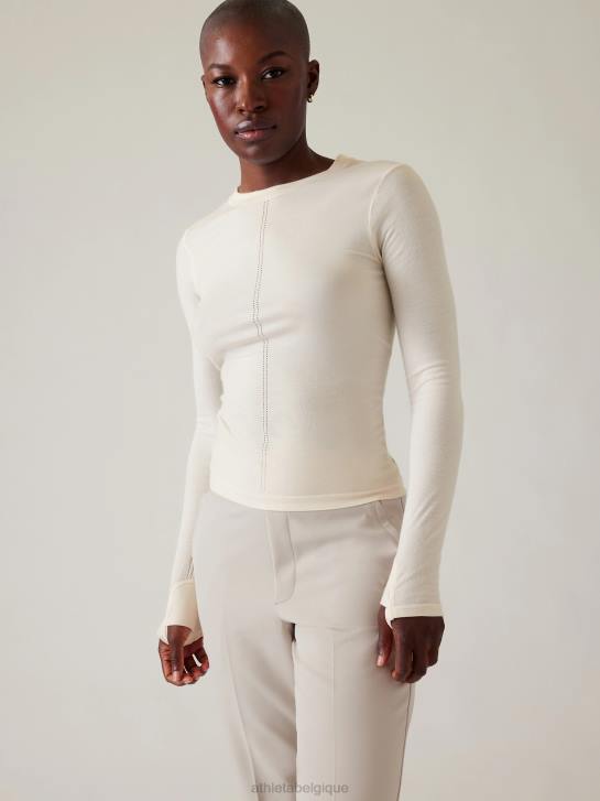Athleta femmes haut sans couture ascension JRTZ258 vêtements magnolia blanc