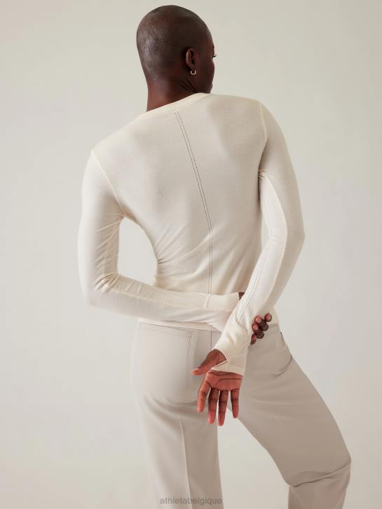 Athleta femmes haut sans couture ascension JRTZ258 vêtements magnolia blanc