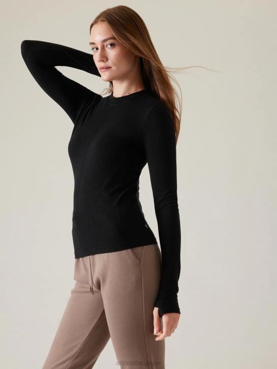 Athleta femmes haut sans couture ascension JRTZ527 vêtements noir