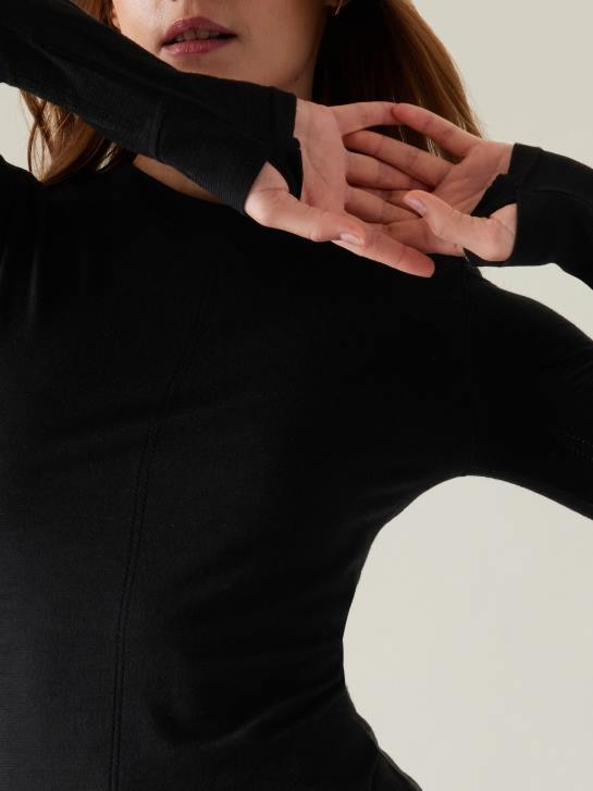 Athleta femmes haut sans couture ascension JRTZ527 vêtements noir