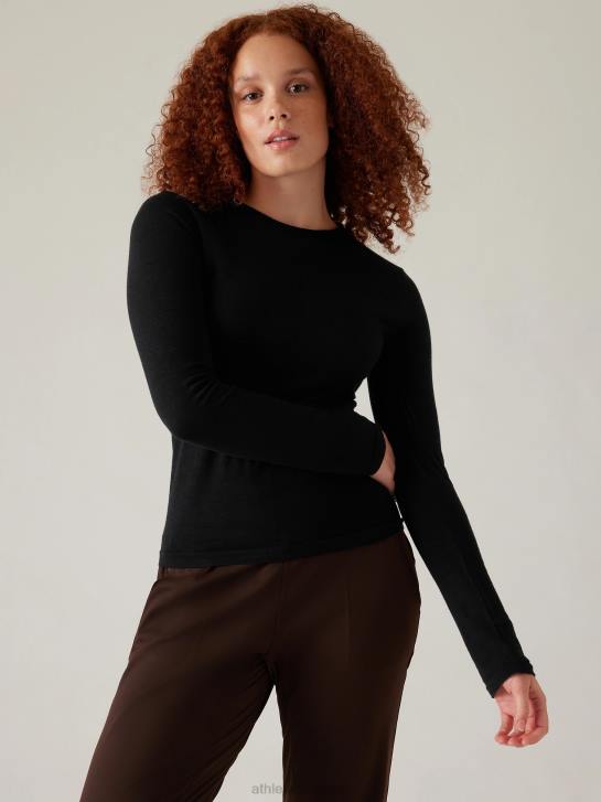 Athleta femmes haut sans couture ascension JRTZ527 vêtements noir