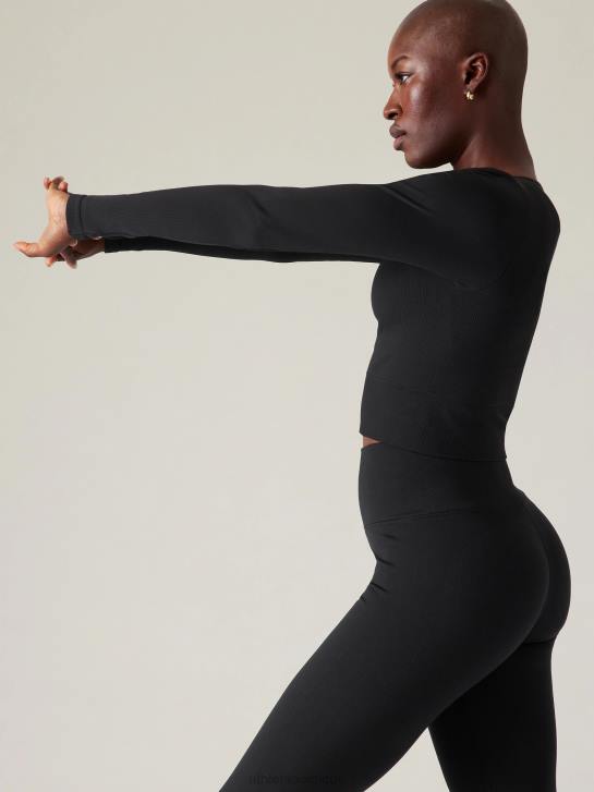 Athleta femmes haut sans couture aurore JRTZ447 vêtements noir