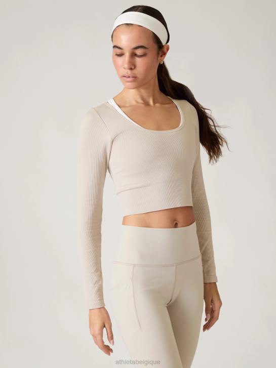 Athleta femmes haut sans couture aurore JRTZ501 vêtements gris ormeau