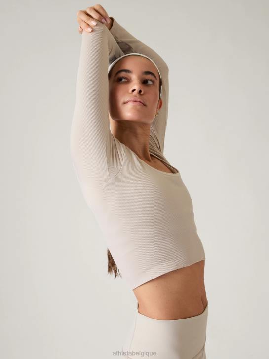 Athleta femmes haut sans couture aurore JRTZ501 vêtements gris ormeau